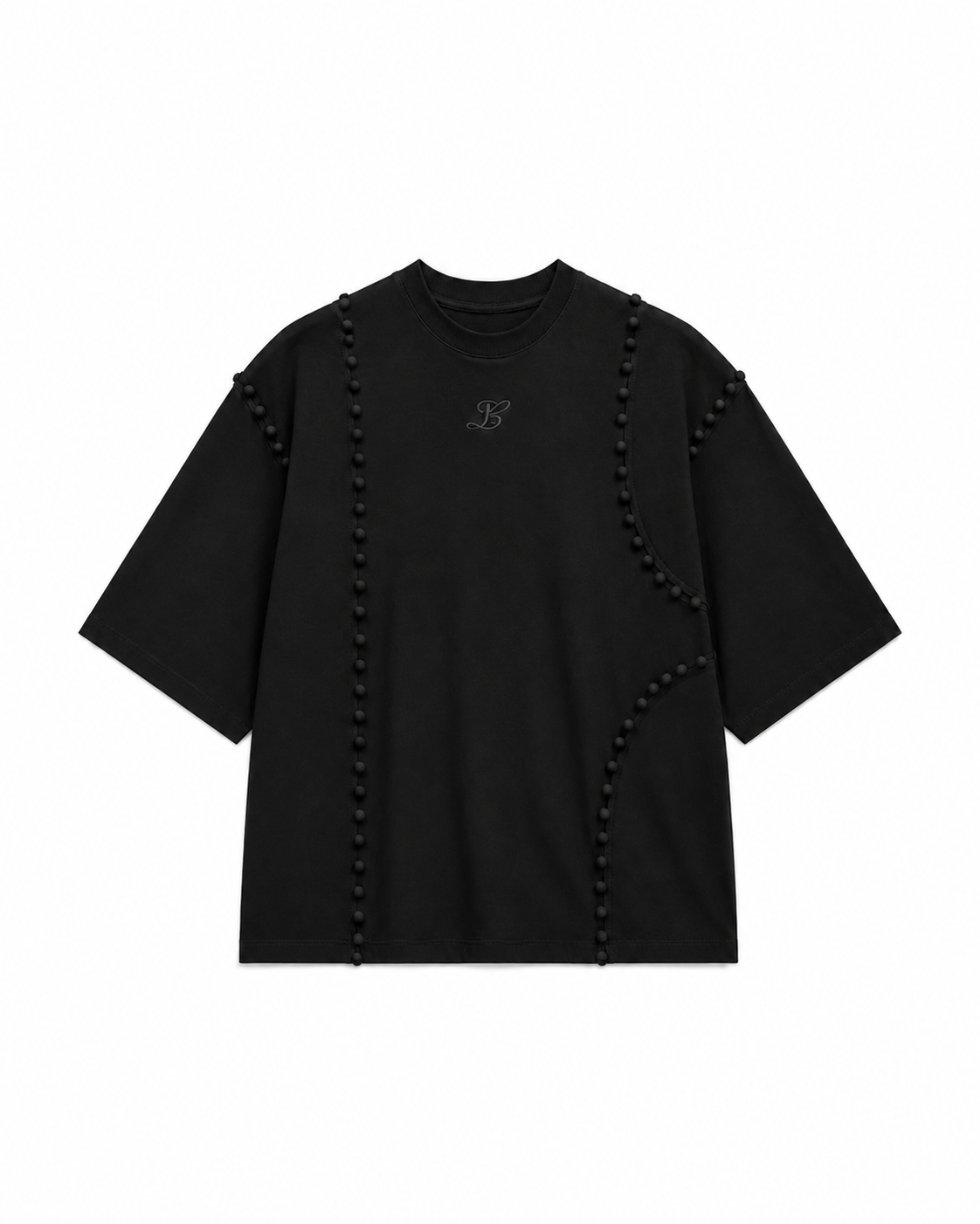 Unbutton T-Shirt in Black