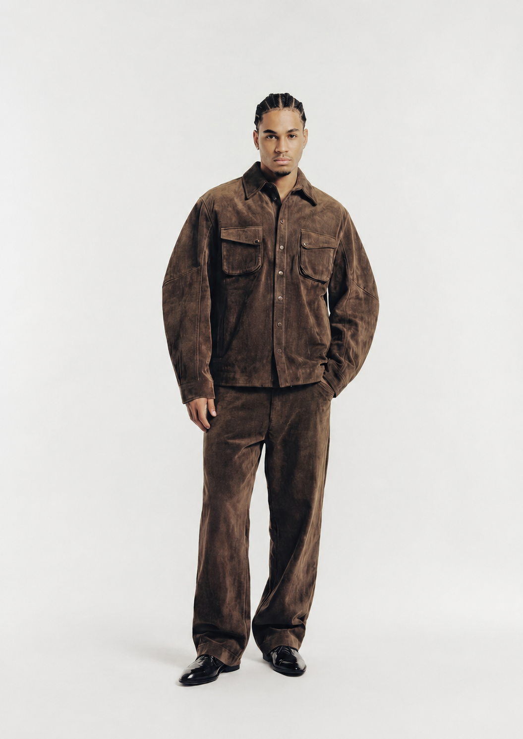 Farmer Pant in Brown Enzyme Denim